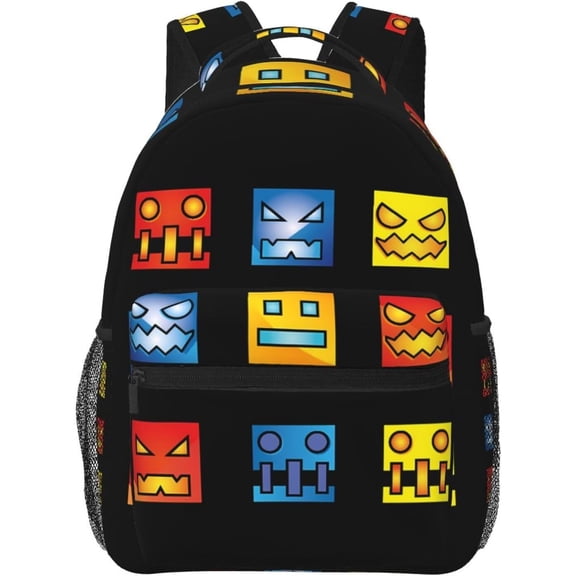 Geometry Dash Backpack for Travel Cute Lightweight Bookbag Casual Daypack For Collage Travel Sports Work