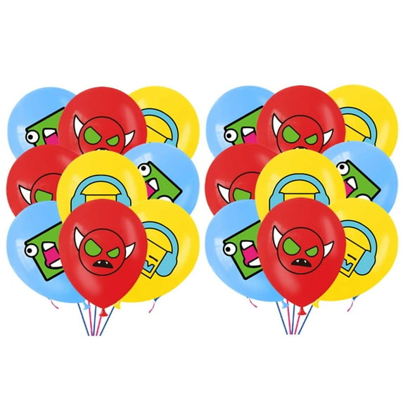 Geometry Dash Balloons Party Supplies Birthday Favors Decorations Decor Kit Latex