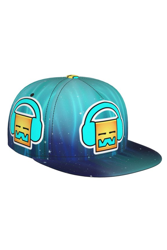 Geometry Dash Baseball Cap For Men, Women & Kids, Classic Flat Brim Hat Hip Hop Trucker Hat Adjustable Snapback Hat