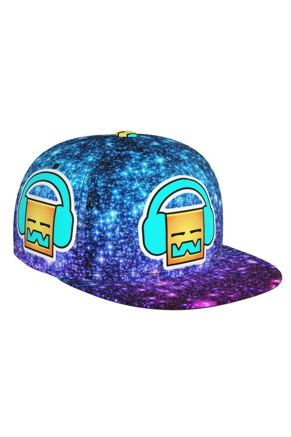Geometry Dash Baseball Cap For Men, Women & Kids, Classic Flat Brim Hat Hip Hop Trucker Hat Adjustable Snapback Hat
