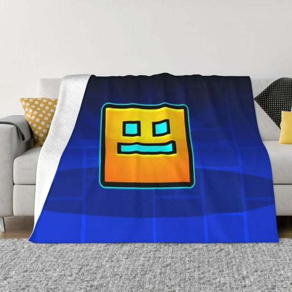Geometry Dash Blanket Super Soft Cozy Throw Blanket Fuzzy Comfy Flannel Blanket Warm Plush Blankets For Couch, Sofa, Bed 40"X30"