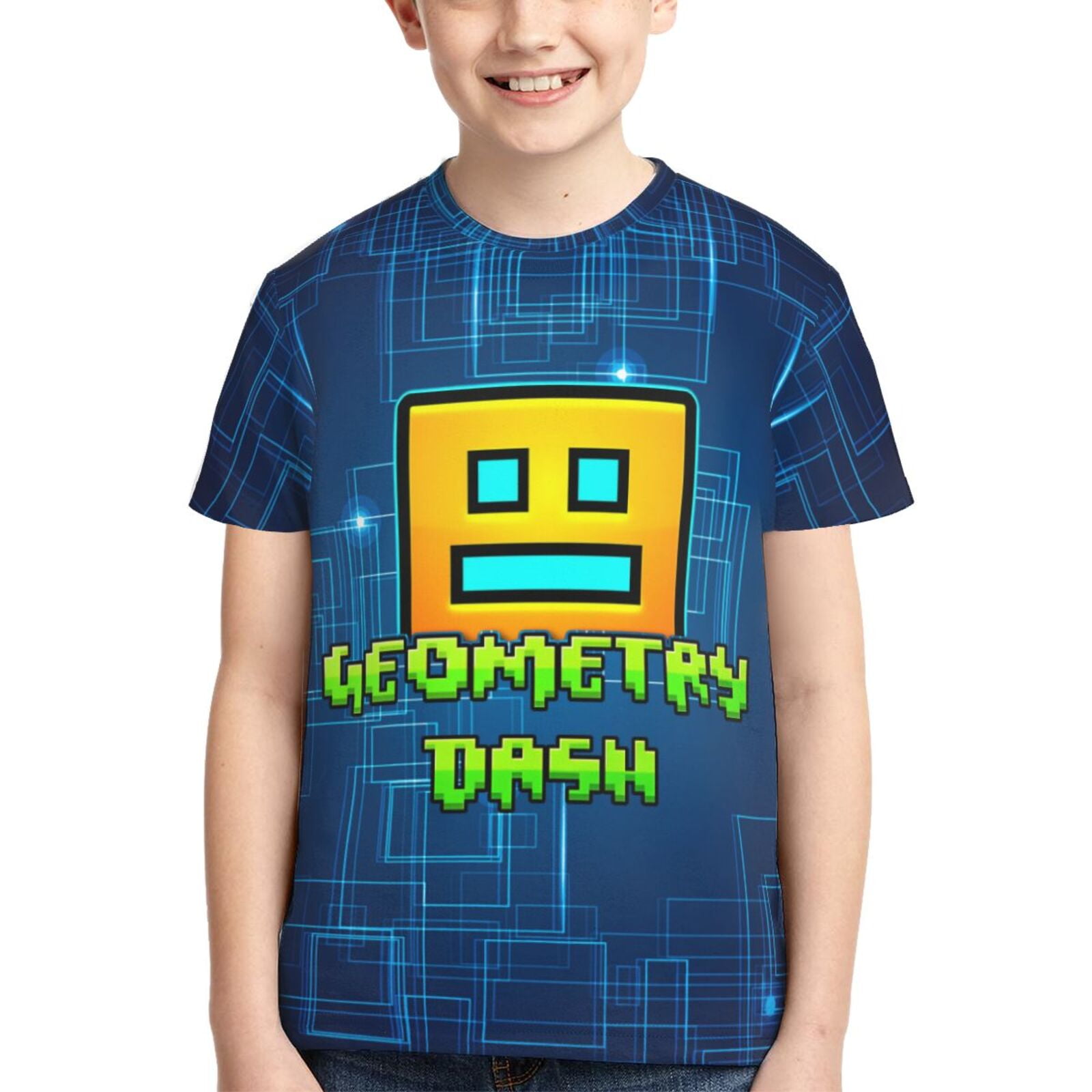 Geometry Dash Boys Girls 3d Graphic Printed T-Shirt Crewneck Short Sleeve  Tees - Walmart.com