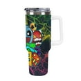 thumbnail image 1 of Geometry Dash Cute Car Cup Tumbler with Handle & Straw 40 Oz Cupholder Water Bottle Insulated Stainless Steel Cup, 1 of 8
