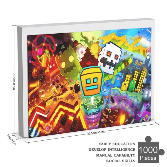 Geometry Dash Jigsaw Puzzle 35/70/120/200/300/500/1000 Piece High Quality Birthday Gift