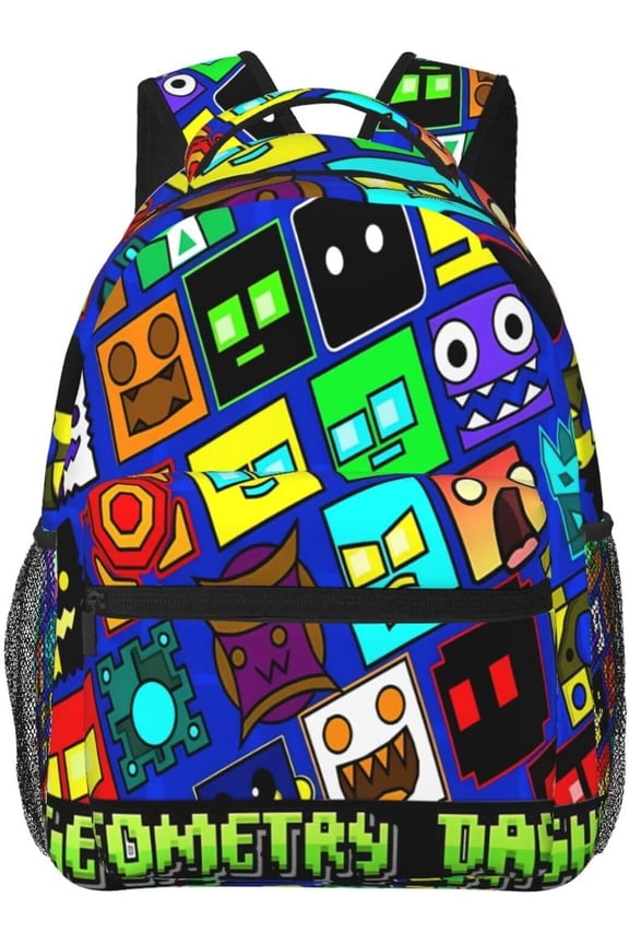 Geometry Dash Kawaii Cute Backpack For Laptop Bags Bookbag Big Casual Daypack For Collage Travel Sports Work