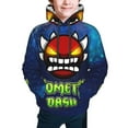 thumbnail image 1 of Geometry Dash Kids' Hoodie 3d Print Sweatshirt Soft Pullover Hooded With Big Pockets Fans Gifts For Boys Or Girls Small, 1 of 7