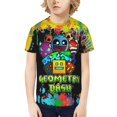 thumbnail image 1 of Geometry Dash Kids T-Shirt 3d Printed Graphic T-Shirts Boys And Girls Short Sleeve Shirts For Youth Kids X-Small, 1 of 7
