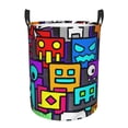 thumbnail image 1 of Geometry Dash Large Laundry Hamper Collapsible Laundry Basket With Handles, Tall Storage Basket For Blanket, Toys, Dirty Clothes In Living Room, Bedroom, Bathroom, Nursery, 1 of 7