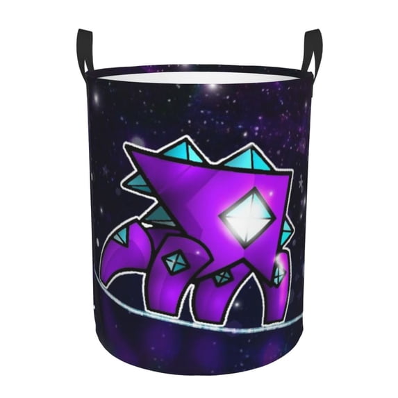 Geometry Dash Laundry Hamper Lightweight Storage Basket Toy Organizer Laundrys Basket Waterproof For Bedroom, Bathroom Medium