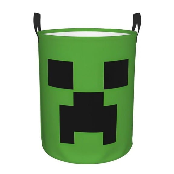 Geometry Dash Laundry Hamper Storage Basket With Handles, Round Circular Hamper For Home Bathroom Bedroom Dorm Medium