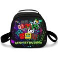 thumbnail image 1 of Geometry Dash Lunch Bag Cooler Bag Portable Meal Holder Shoulder Bag Zipper Insulated Lunch Box Tote Bag, 1 of 8