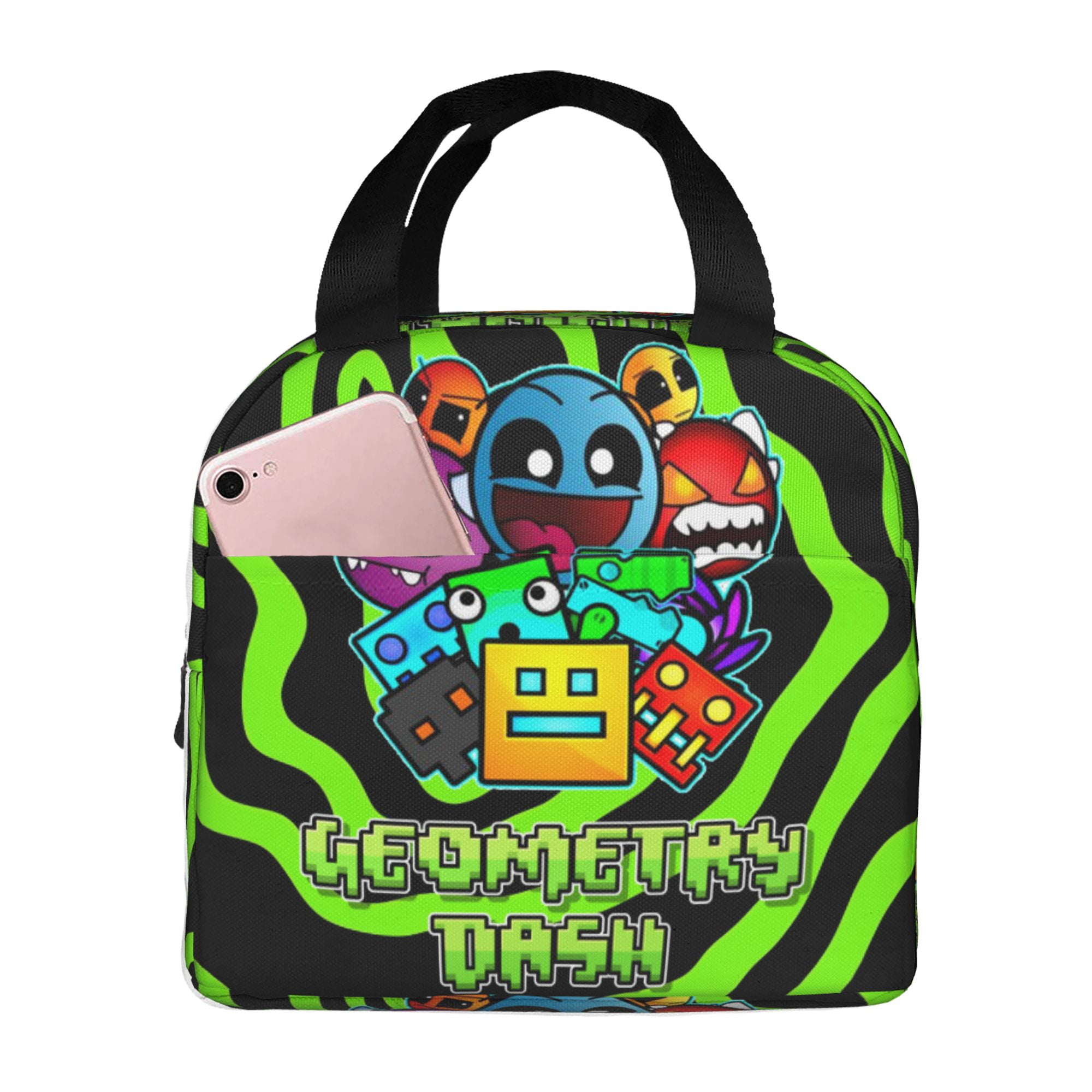 Geometry Dash Lunch Bag Tote Bag Insulated Lunch Box Picnic Beach ...