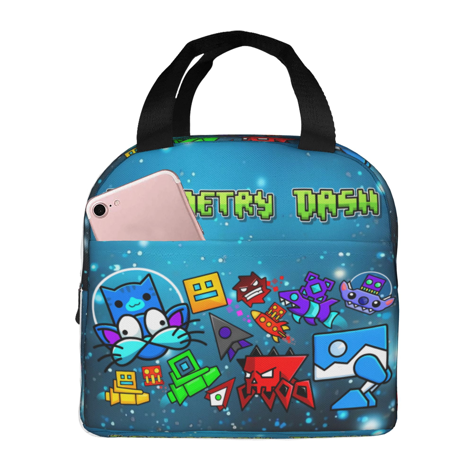 Geometry Dash Lunch Bag Tote Bag Insulated Lunch Box Picnic Beach ...