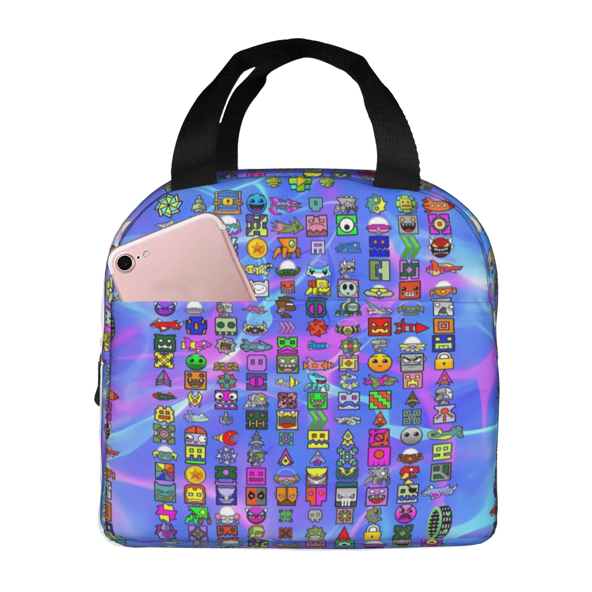 Geometry Dash Lunch Bag Tote Bag Insulated Lunch Box Picnic Beach ...