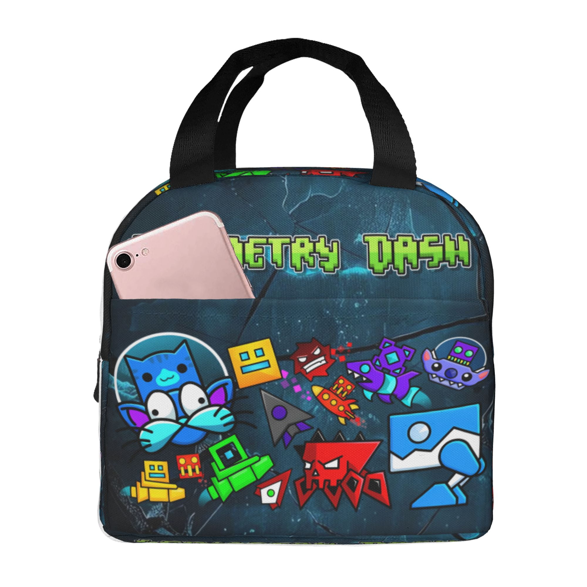 Geometry Dash Lunch Bag Tote Bag Insulated Lunch Box Picnic Beach ...