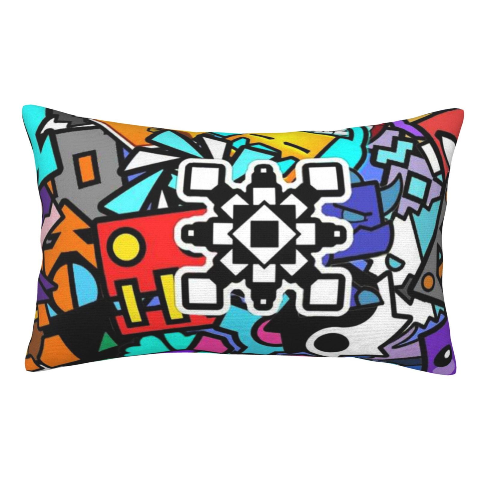 Geometry Dash Pillow Case Cushion Pillow Covers With Hidden Zipper