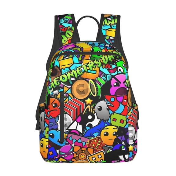 Geometry Dash Simple Fashion Back-Pack Adjustable Shoulder Strap Book Bag For Travel Hiking Climbing