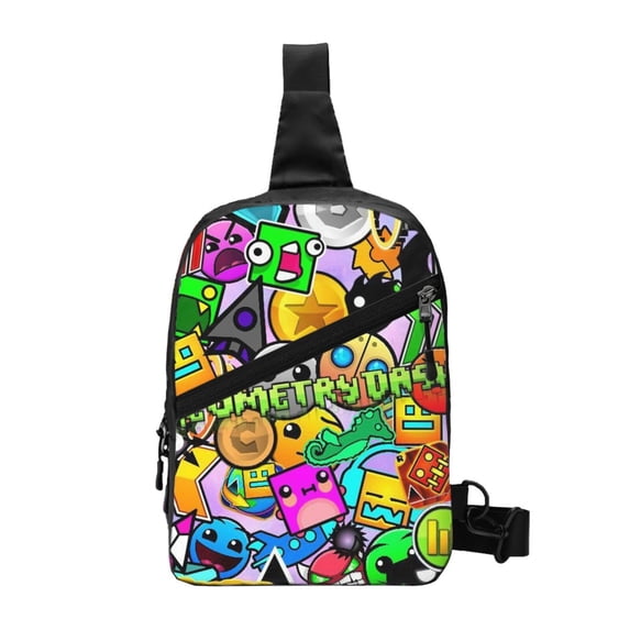 Geometry Dash Sling Crossbody Backpack Shoulder Bag Chest Bag Daypack Sling Bags