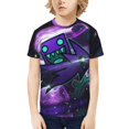 thumbnail image 1 of Geometry Dash Spaceship Youth Kids Fashion T-Shirt Graphic Short Sleeve Shirt Tees Teenage T-Shirt For Boy Girl, 1 of 9
