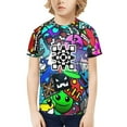 thumbnail image 1 of Geometry Dash T-Shirts Summer Short Sleeved Shirt For Boys Girls Kids Casual Tee Tops Breathable Blouse Small, 1 of 6