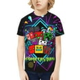 thumbnail image 1 of Geometry Dash T-Shirts Summer Short Sleeved Shirt For Boys Girls Kids Casual Tee Tops Breathable Blouse X-Large, 1 of 6