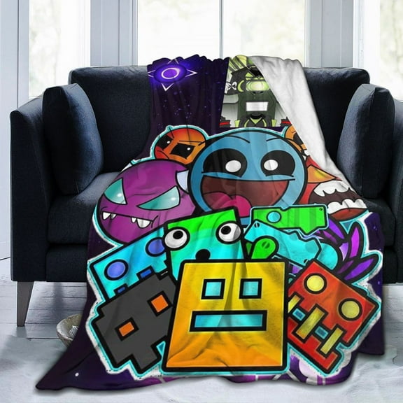 Geometry Dash Ultra-Soft Micro Fleece Blanket Cozy Blanket Thick Warm Plush Throw Blanket Sofa Cushion 60"X50"