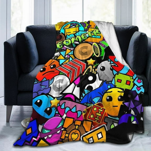 Geometry Dash Ultra-Soft Micro Fleece Blanket Cozy Blanket Thick Warm Plush Throw Blanket Sofa Cushion 80"X60"