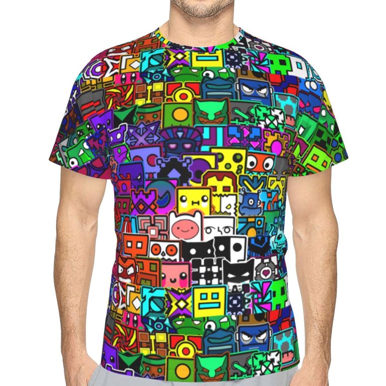 Geometry Dash Unisex 3d Pattern Printed Short Sleeve T