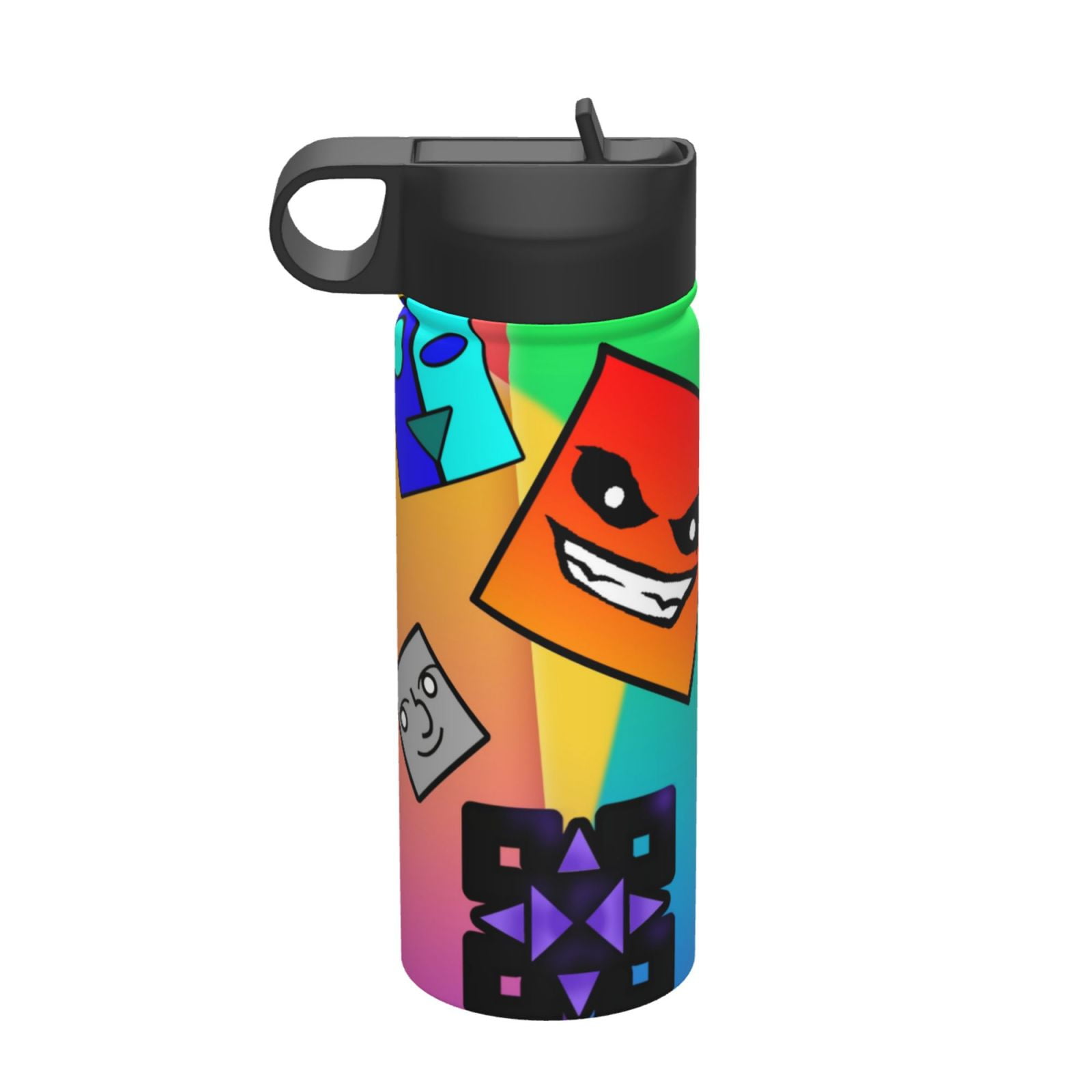 Geometry Dash Water Bottle, Cute Pattern Stainless Steel Vacuum