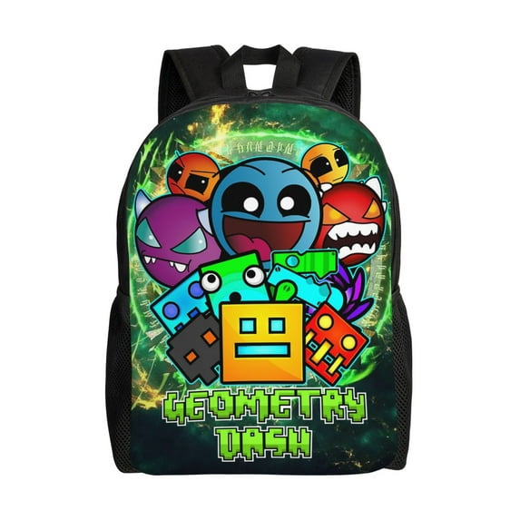 Geometry Dash World Backpack Large Capacity Portable Backpack Lightweight Daypack Outdoor Travel Backpack