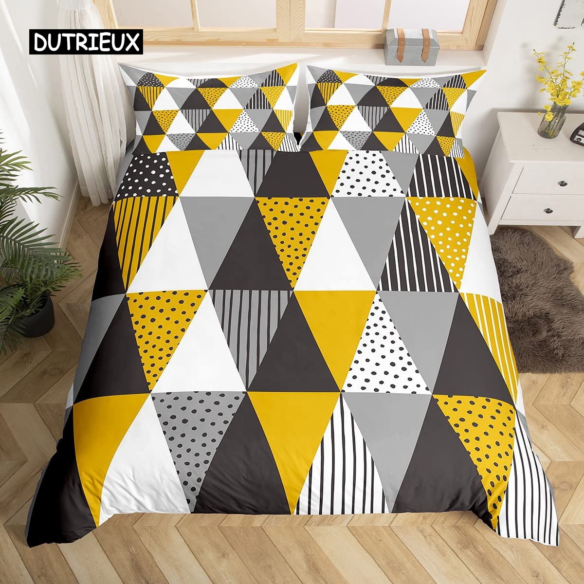 Triangle Colorful Pattern Print Duvet Cover Bedding Set