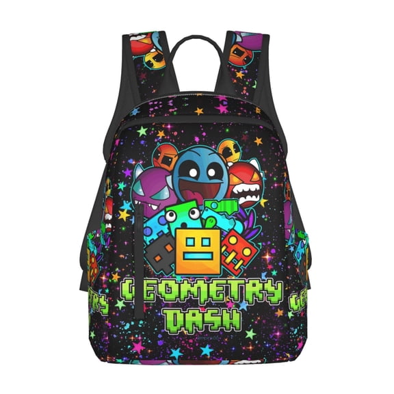 Geometry Game Dash Backpack 3D Print Lightweight Bookbag Casual Sport Daypack Travel Bag Laptop 15 Inch