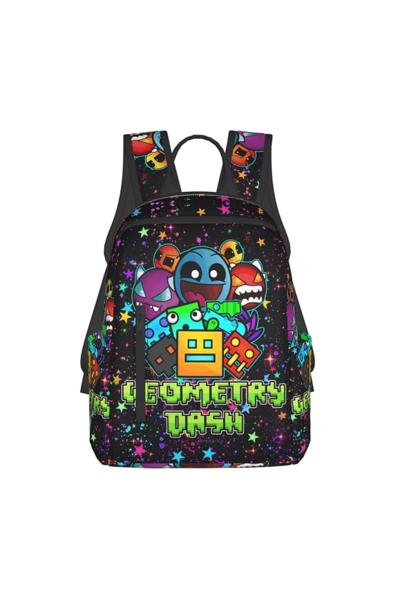 Geometry Game Dash Backpack 3D Print Lightweight Bookbag Casual Sport Daypack Travel Bag Laptop 15 Inch