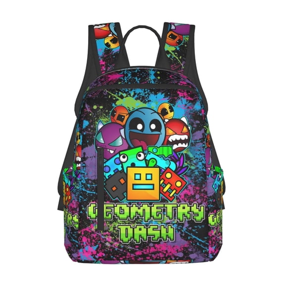 Geometry Game Dash Backpack 3D Print Lightweight Bookbag Casual Sport Daypack Travel Bag Laptop 15 Inch
