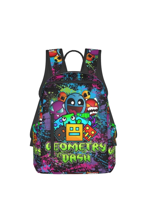 Geometry Game Dash Backpack 3D Print Lightweight Bookbag Casual Sport Daypack Travel Bag Laptop 15 Inch