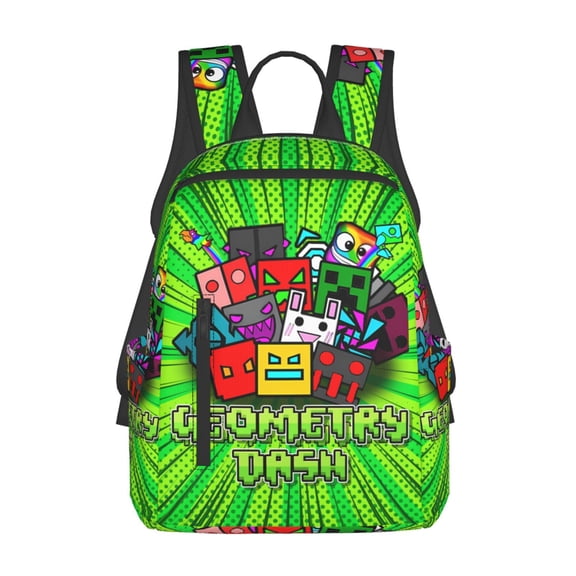Geometry Game Dash Backpack 3D Print Lightweight Bookbag Casual Sport Daypack Travel Bag Laptop 15 Inch