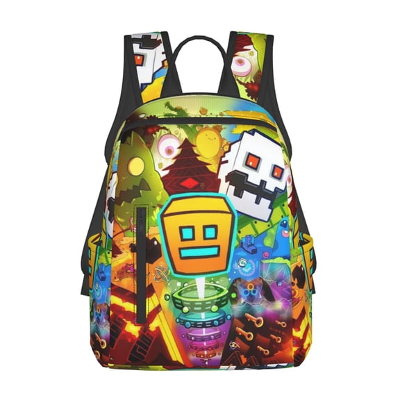 Geometry Game Dash Backpack 3D Print Lightweight Bookbag Casual Sport Daypack Travel Bag Laptop 15 Inch
