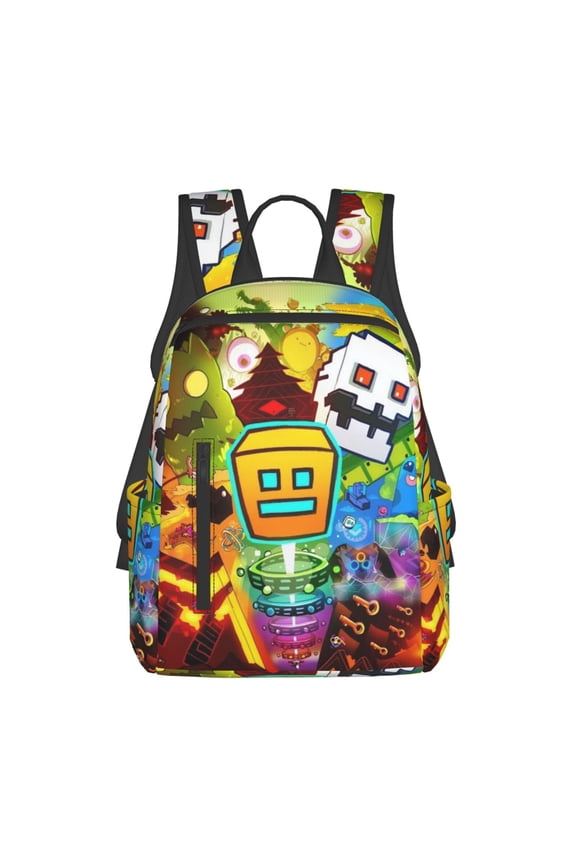 Geometry Game Dash Backpack 3D Print Lightweight Bookbag Casual Sport Daypack Travel Bag Laptop 15 Inch