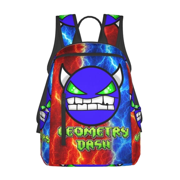 Geometry Game Dash Backpack 3D Print Lightweight Bookbag Casual Sport Daypack Travel Bag Laptop 15 Inch
