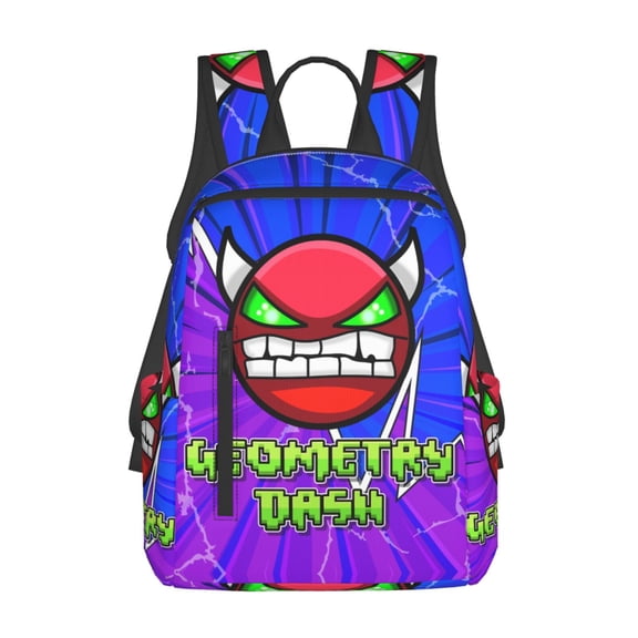 Geometry Game Dash Backpack 3D Print Lightweight Bookbag Casual Sport Daypack Travel Bag Laptop 15 Inch