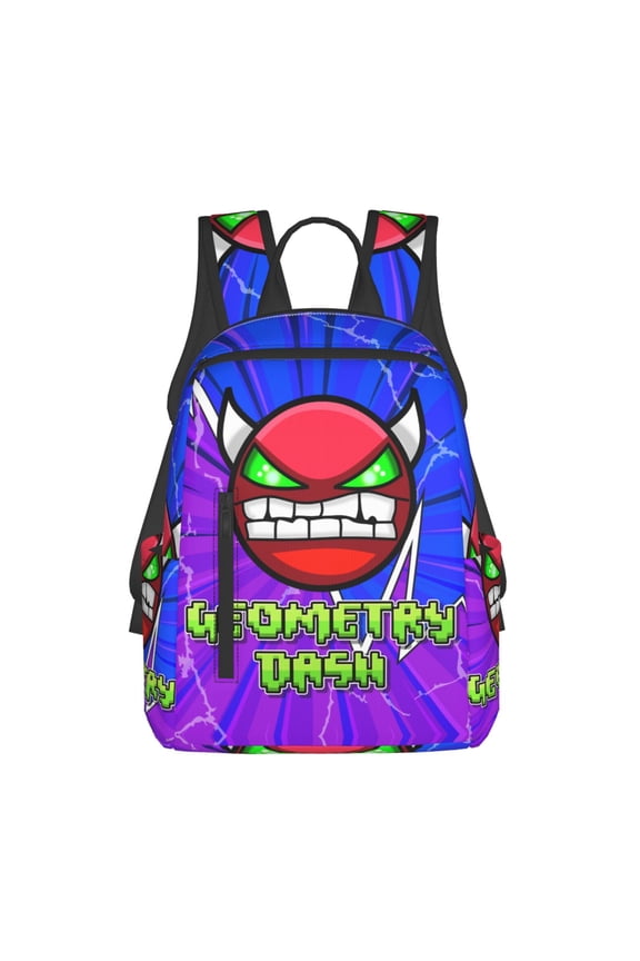 Geometry Game Dash Backpack 3D Print Lightweight Bookbag Casual Sport Daypack Travel Bag Laptop 15 Inch