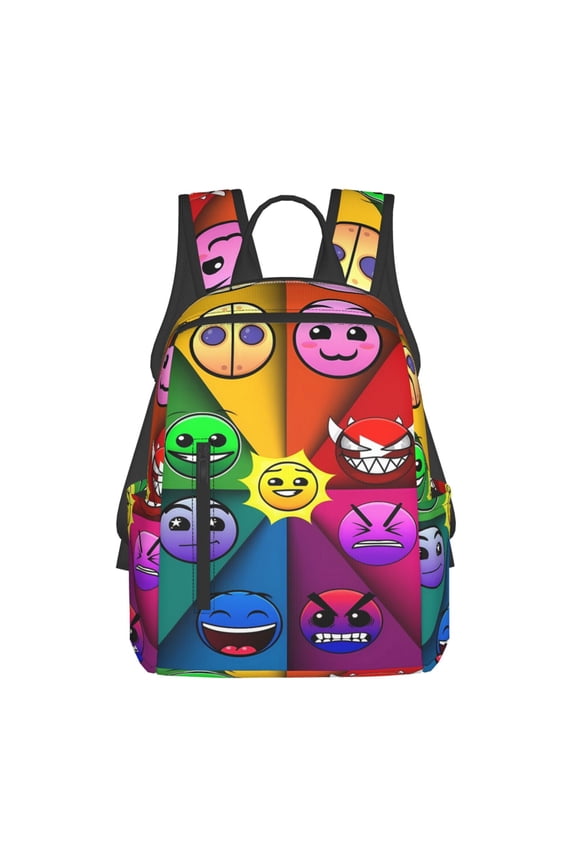 Geometry Game Dash Backpack 3D Print Lightweight Bookbag Casual Sport Daypack Travel Bag Laptop 15 Inch