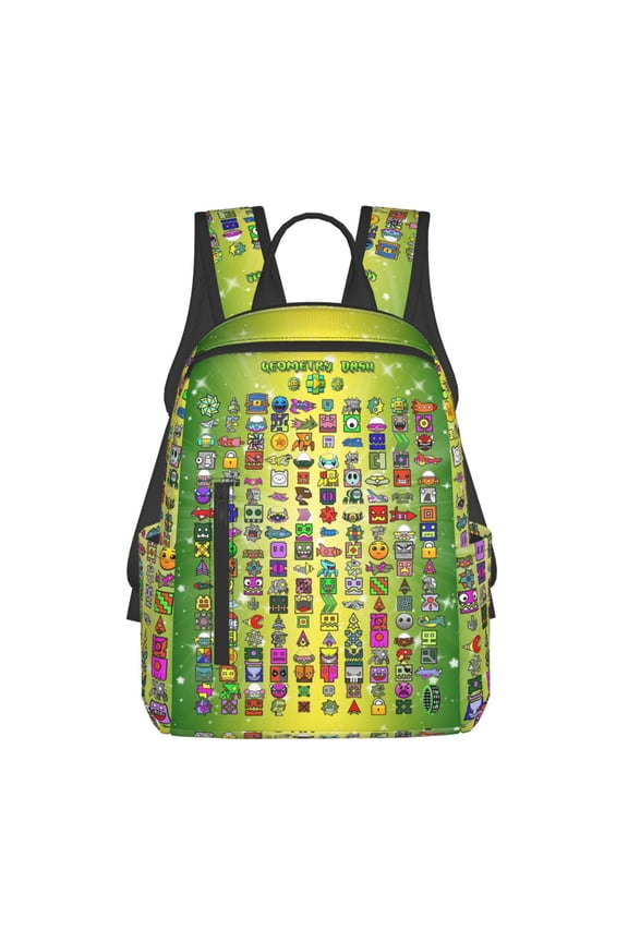 Geometry Game Dash Backpack 3D Print Lightweight Bookbag Casual Sport Daypack Travel Bag Laptop 15 Inch