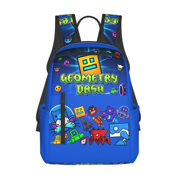 Geometry Game Dash Backpack 3D Print Lightweight Bookbag Casual Sport Daypack Travel Bag Laptop 15 Inch