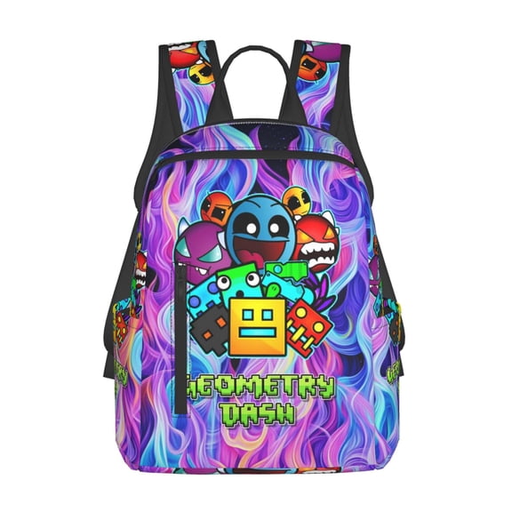 Geometry Game Dash Backpack 3D Print Lightweight Bookbag Casual Sport Daypack Travel Bag Laptop 15 Inch