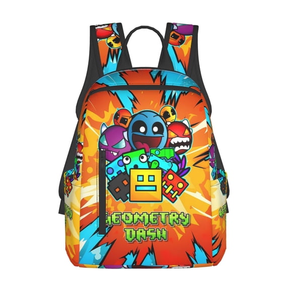Geometry Game Dash Backpack 3D Print Lightweight Bookbag Casual Sport Daypack Travel Bag Laptop 15 Inch