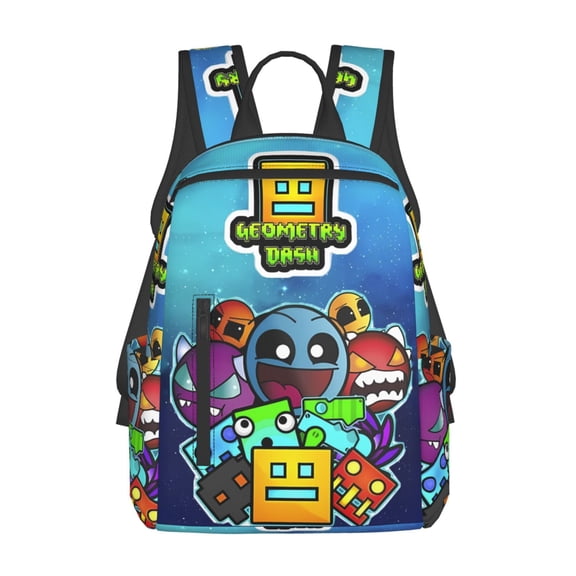 Geometry Game Dash Backpack 3D Print Lightweight Bookbag Casual Sport Daypack Travel Bag Laptop 15 Inch