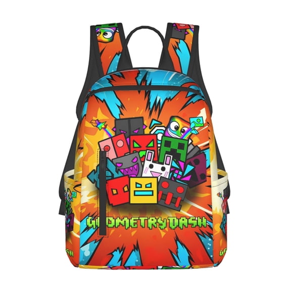 Geometry Game Dash Backpack 3D Print Lightweight Bookbag Casual Sport Daypack Travel Bag Laptop 15 Inch