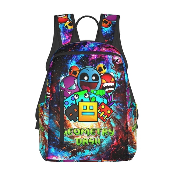 Geometry Game Dash Backpack 3D Print Lightweight Bookbag Casual Sport Daypack Travel Bag Laptop 15 Inch
