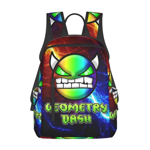 Geometry Game Dash Backpack 3D Print Lightweight Bookbag Casual Sport Daypack Travel Bag Laptop 15 Inch